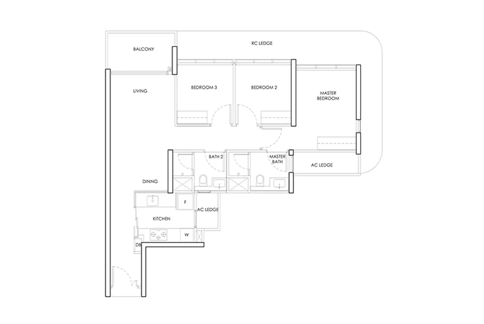 Lentor Gardens Residences 3 Bedroom Floor Plan Layout